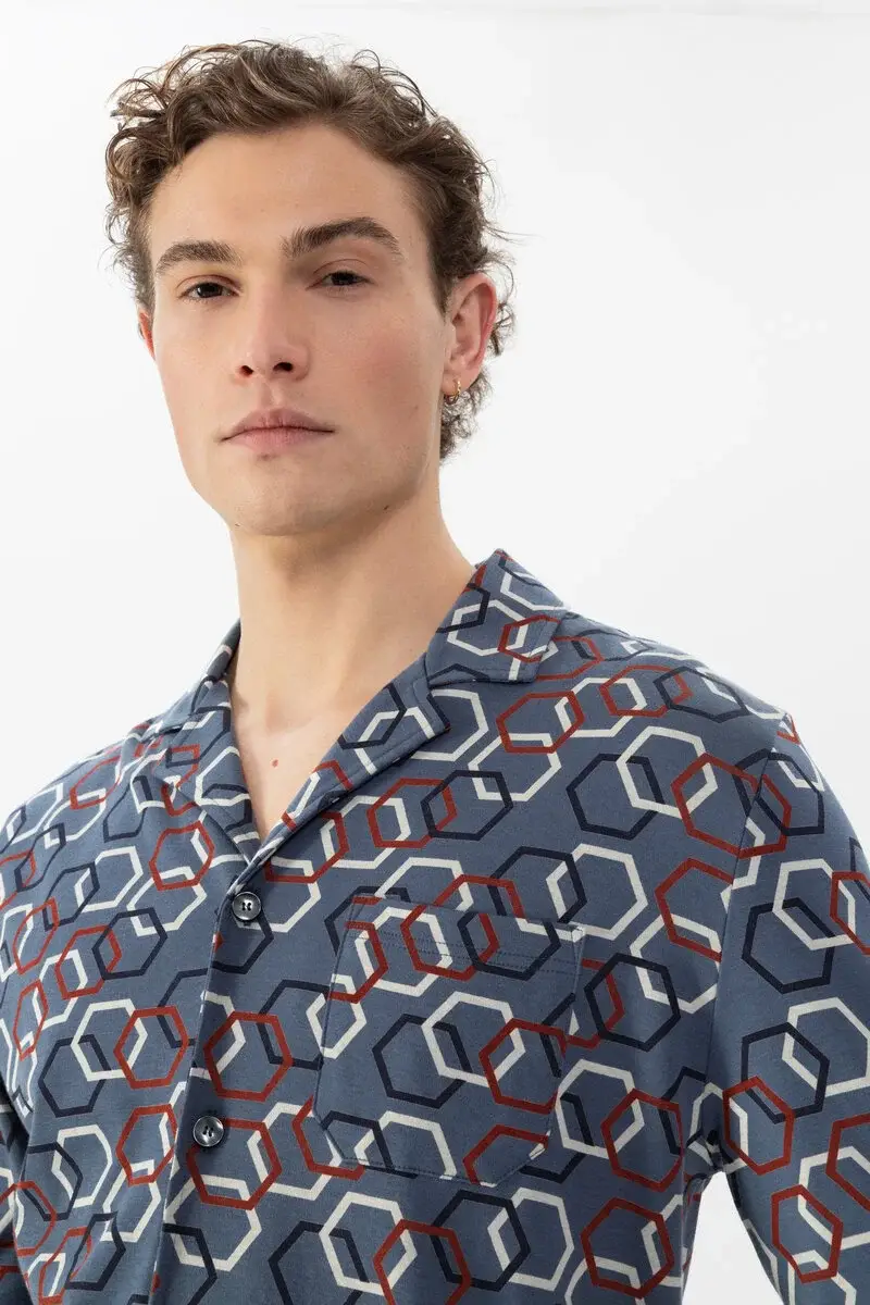 Merxx Langer Pyjama Serie Hexagon Mix Räumungsverkauf