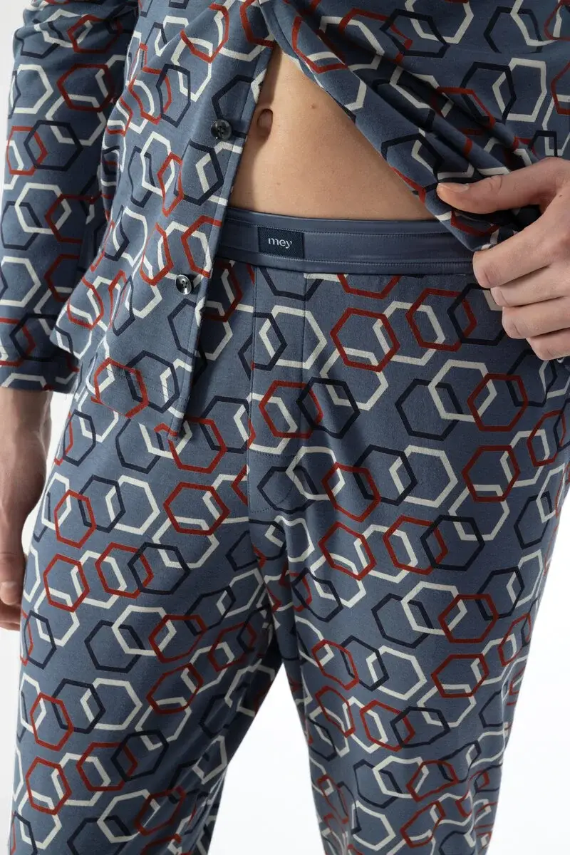 Merxx Langer Pyjama Serie Hexagon Mix Räumungsverkauf