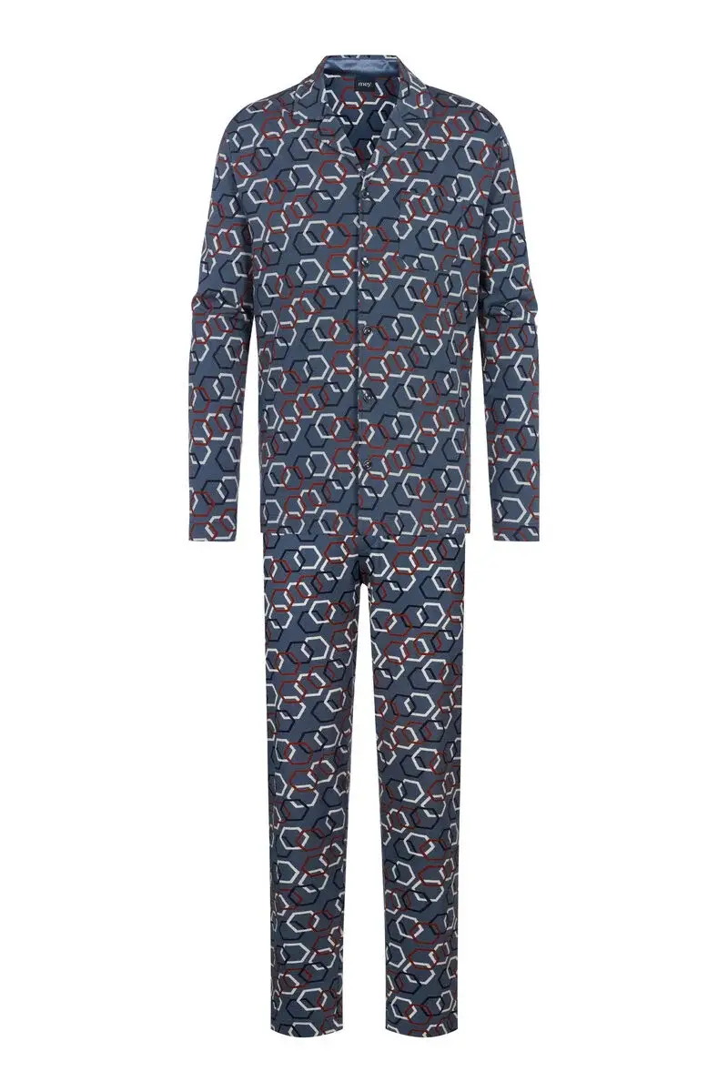 Merxx Langer Pyjama Serie Hexagon Mix Räumungsverkauf