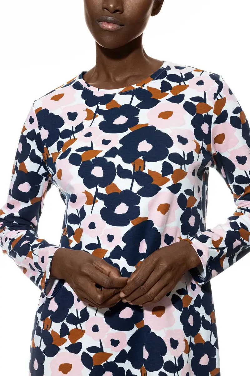 Merxx Nachthemd langarm Serie Abstract Flowers Fabrik Onlineshop
