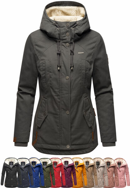 Navahoo Bikoo Damen gefütterte Winterjacke mit Teddyfell Black Friday Preise
