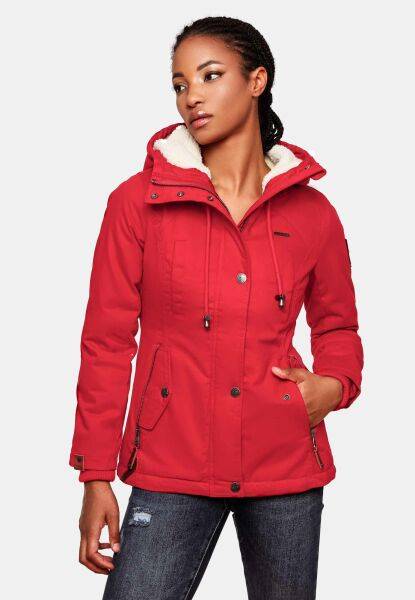 Navahoo Bikoo Damen gefütterte Winterjacke mit Teddyfell Black Friday Preise