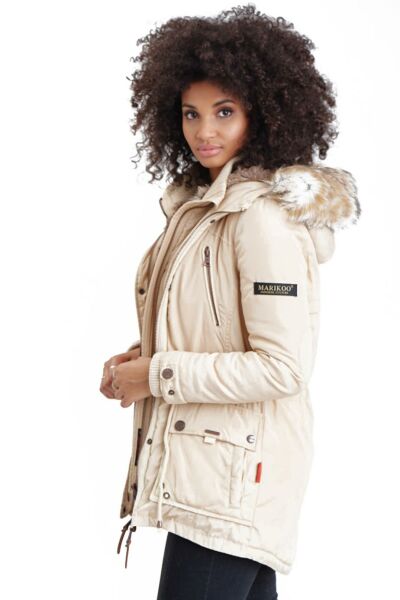 Navahoo Grinsekatze Damen lange Winterjacke mit Kapuze Online