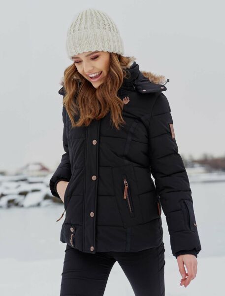 Navahoo Nekoo warm gefütterte Damen Winterjacke mit Kunstfell 50% Rabatt mit kostenlosem Versand