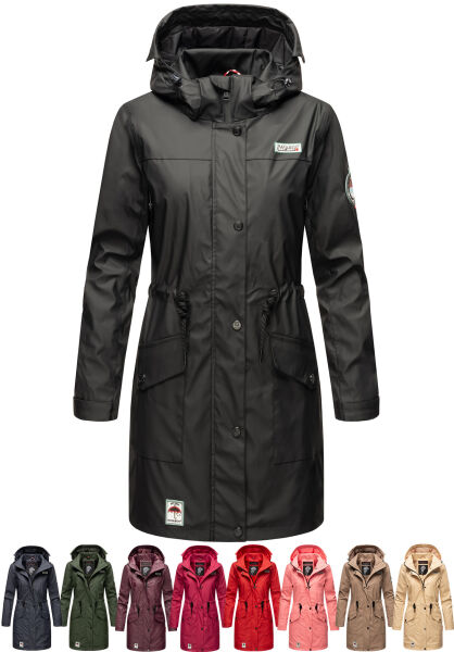 Navahoo Navahoo Deike Damen Regenjacke Regenmantel lang Teddyfell Kostenloser Versand