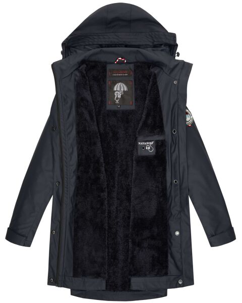 Navahoo Navahoo Deike Damen Regenjacke Regenmantel lang Teddyfell Kostenloser Versand