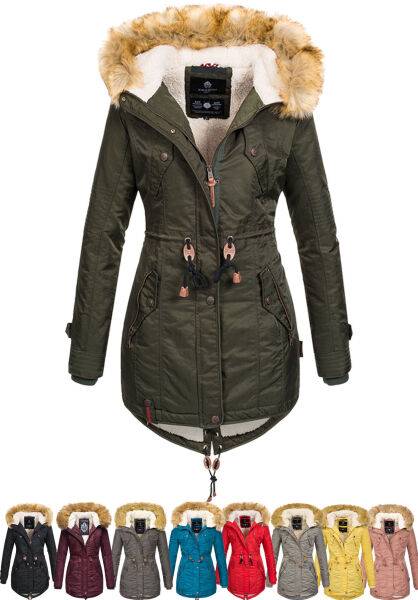 Navahoo Navahoo LaViva warme Damen Winterjacke mit Teddyfell Neueste Mode