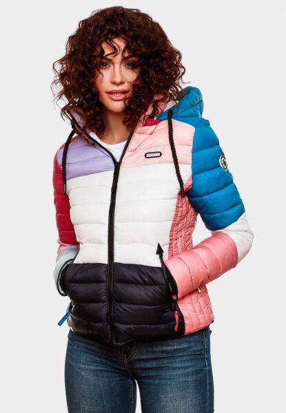 Navahoo Navahoo Lulana Multikulti Damen Steppjacke Colour Blocking Design Große Rabatte