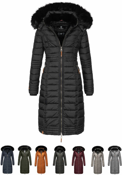 Navahoo Navahoo Umay Damen lange Winterjacke mit Fellkragen Auslauf