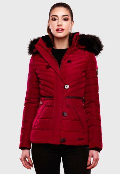 Navahoo Navahoo Wisteriaa Damen Winter Steppjacke mit Kapuze und Fellkragen Angebote