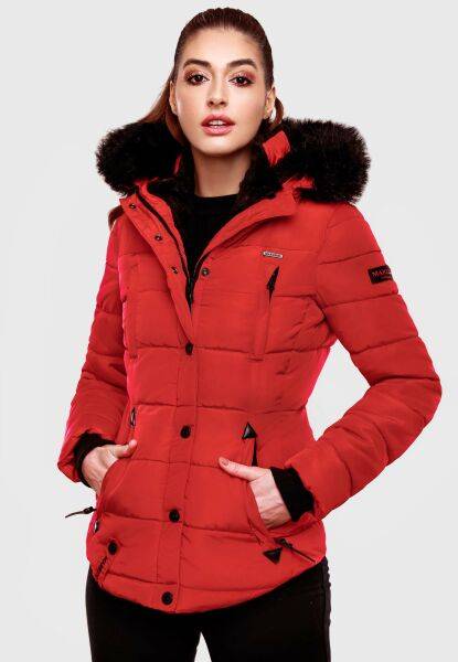 Navahoo Lotusblüte warme Damen Winterjacke gesteppt mit Kunstfell Online Outlet