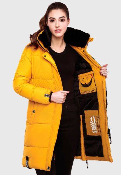 Navahoo Streliziaa Damen lange Winter Steppjacke Fellkragen Blitzangebot
