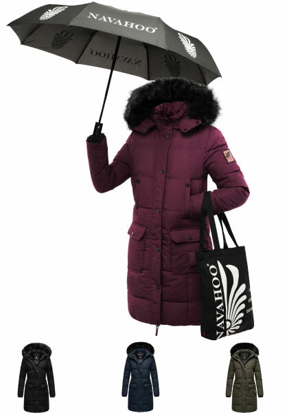 Navahoo Navahoo Cosimaa Damen Parka Winterjacke mit Regenschirm und Tragetasche Tägliche Deals