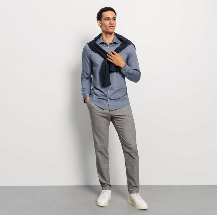 Oblymp No. Six 24/SevenBusinesshemd, super slim, Modern Kent, Marine Kostenloser Versand international