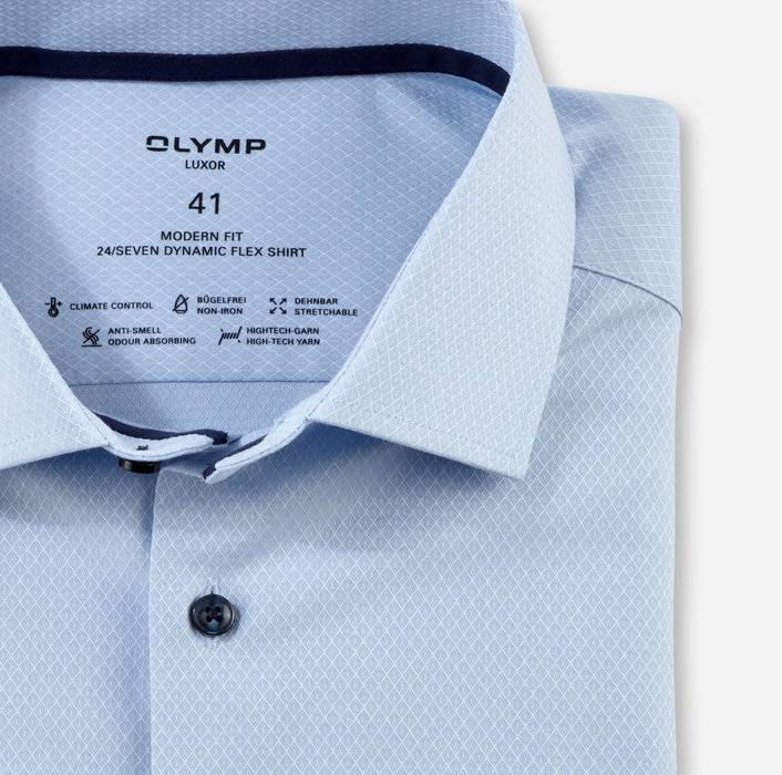 Oblymp Luxor 24/SevenBusinesshemd, modern fit, Global Kent, Bleu Begrenzt auf 3 Tage