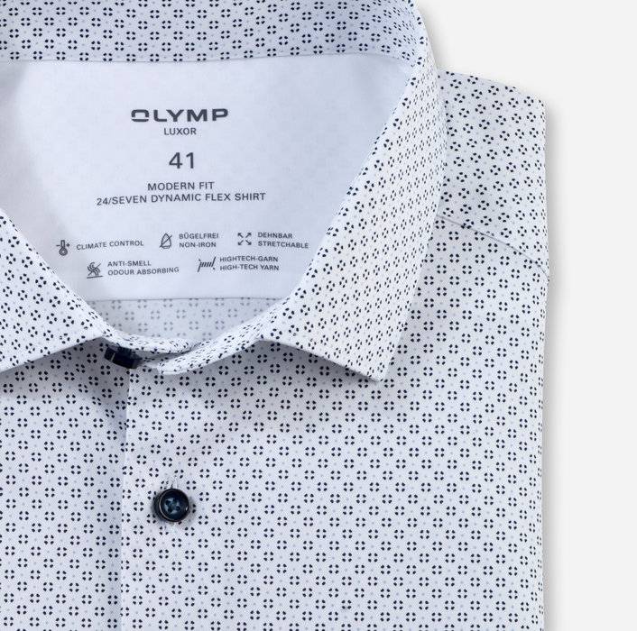 Oblymp Luxor 24/SevenBusinesshemd, modern fit, Modern Kent, Weiß zollfrei