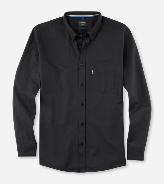 Oblymp CasualFreizeithemd, regular fit, Button-down, Schwarz im Angebot