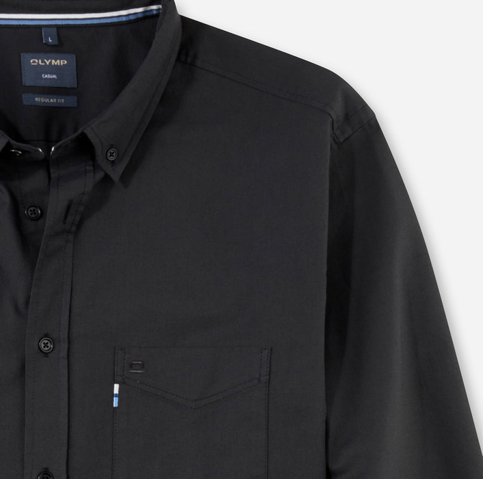 Oblymp CasualFreizeithemd, regular fit, Button-down, Schwarz im Angebot