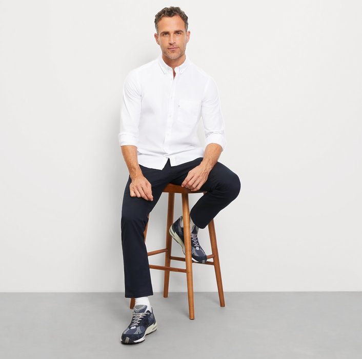 Oblymp Casual, Freizeithemd, regular fit, Button-down, Weiß Heißer Verkauf