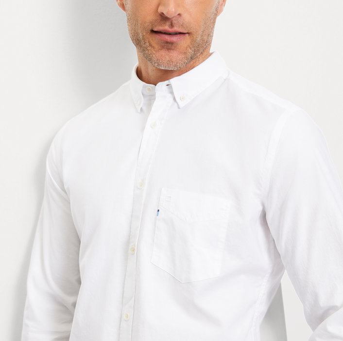Oblymp Casual, Freizeithemd, regular fit, Button-down, Weiß Heißer Verkauf