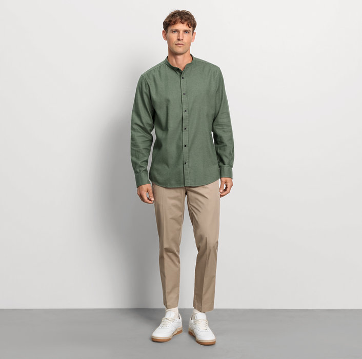 Oblymp Casual, Freizeithemd, regular fit, Stehkragen, Oliv Saisonale Angebote