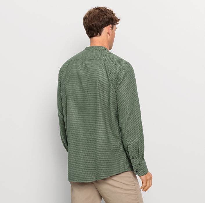Oblymp Casual, Freizeithemd, regular fit, Stehkragen, Oliv Saisonale Angebote