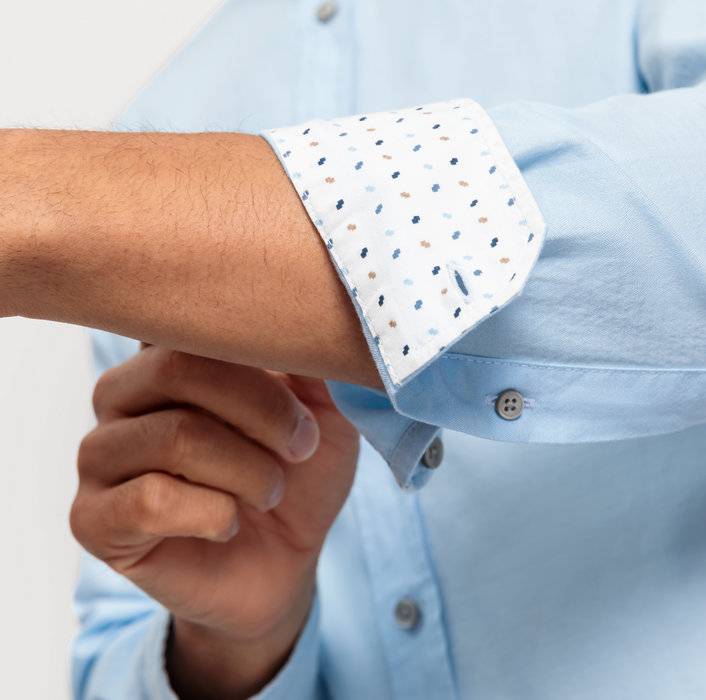 Oblymp Casual, Freizeithemd, regular fit, Stehkragen, Bleu Riesige Ersparnisse