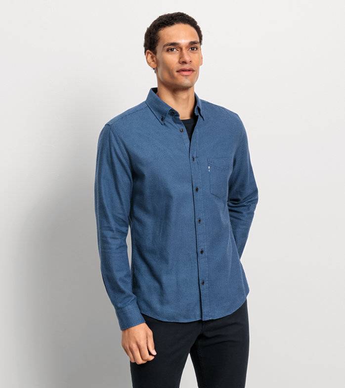 Oblymp Casual, Freizeithemd, regular fit, Button-down, Marine Begrenzte Freigabe