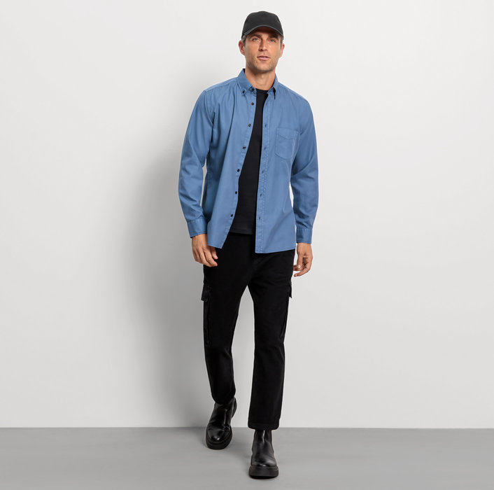 Oblymp Casual, Freizeithemd, regular fit, Button-down, Marine JETZT KAUFEN