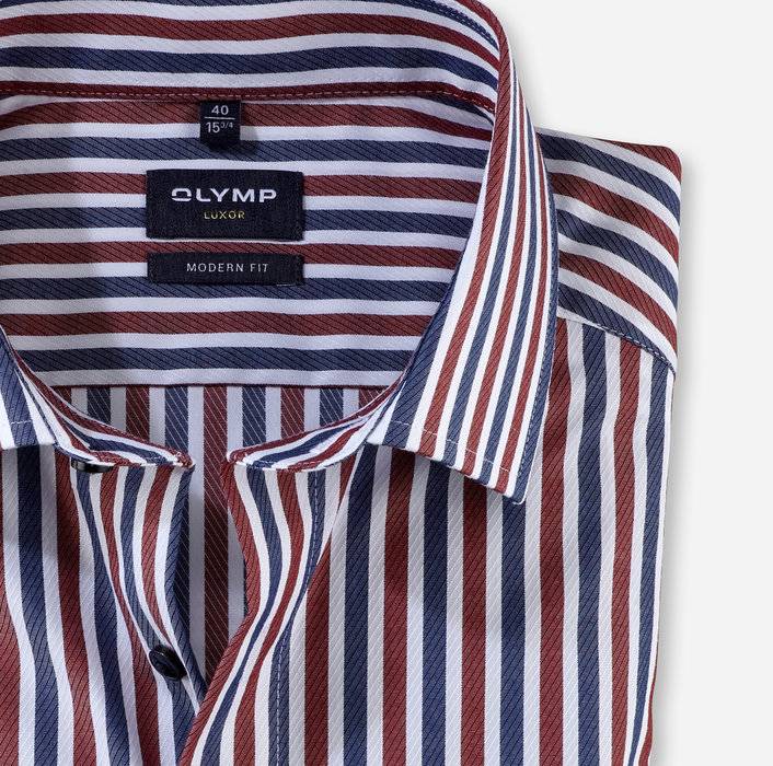 Oblymp Luxor, Businesshemd, modern fit, Global Kent, Dunkelrot Jubiläumsangebot