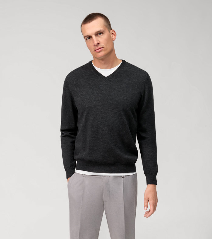 Oblymp Casual Strick, Pullover, Graphit Heißer Verkauf