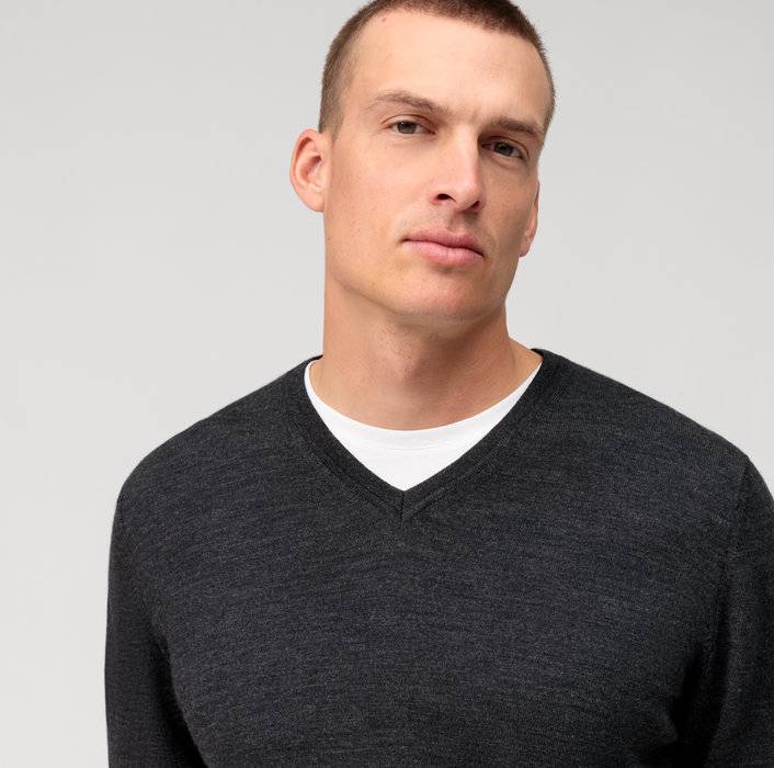 Oblymp Casual Strick, Pullover, Graphit Heißer Verkauf