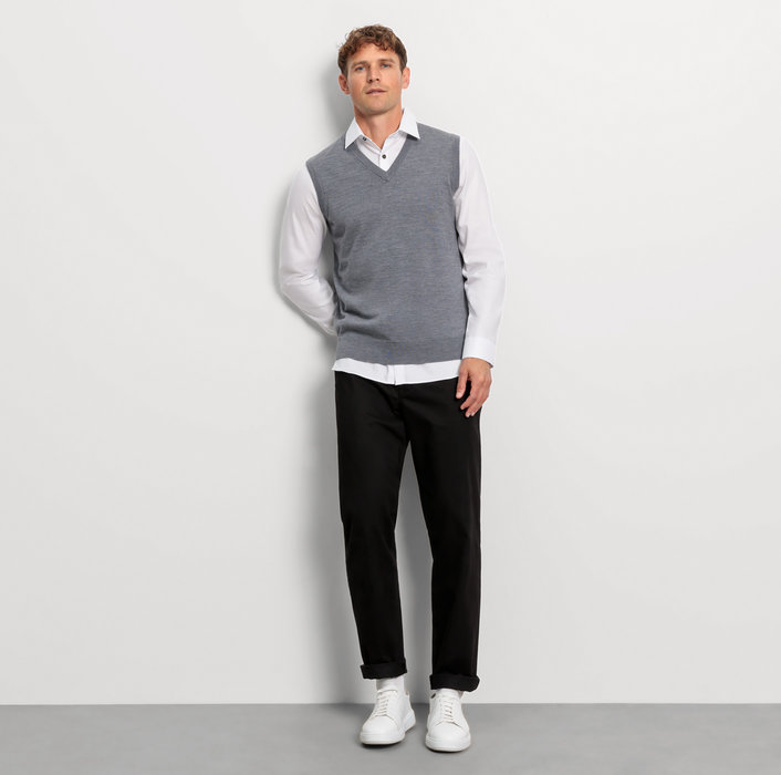 Oblymp Casual Strick, Pullunder, Silbergrau Neueste Mode