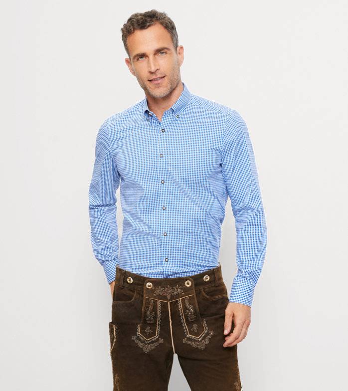 Oblymp Level Five, Businesshemd, body fit, Button-down, Royal Riesige Ersparnisse