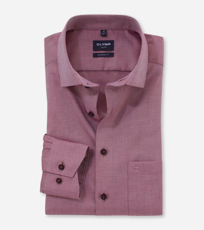 Oblymp Luxor, Businesshemd, modern fit, Global Kent, Rot Wochenangebot