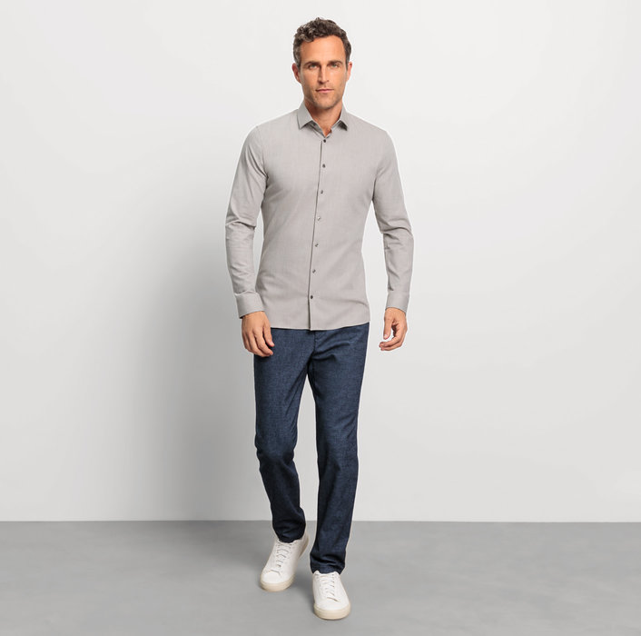 Oblymp No. Six 24/Seven, Businesshemd, super slim, Modern Kent, Oliv Sonderangebot der Fabrik