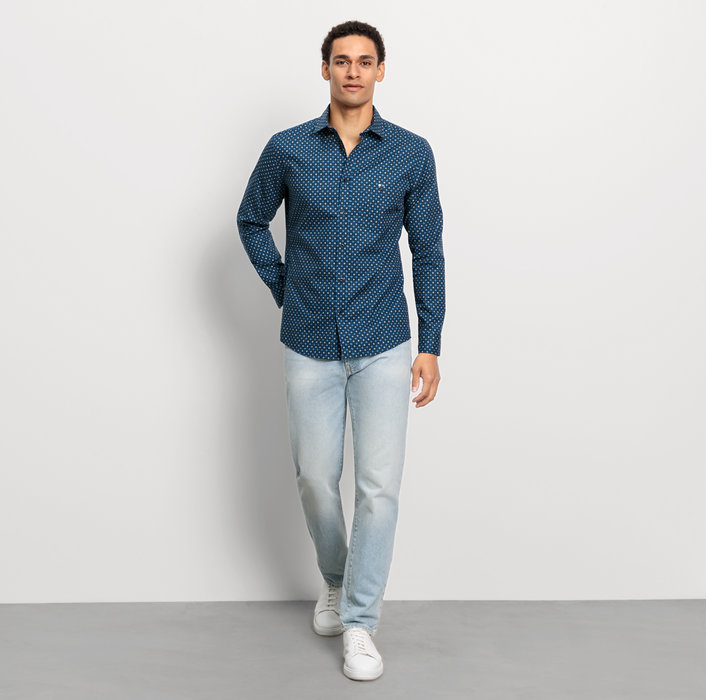 Oblymp Casual, Freizeithemd, regular fit, Kent, Marine Rabatt