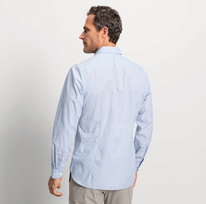 Oblymp Level Five garment washed, Businesshemd, body fit, Haifisch, Bleu Nur für heute