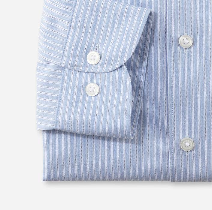 Oblymp Level Five garment washed, Businesshemd, body fit, Haifisch, Bleu Nur für heute