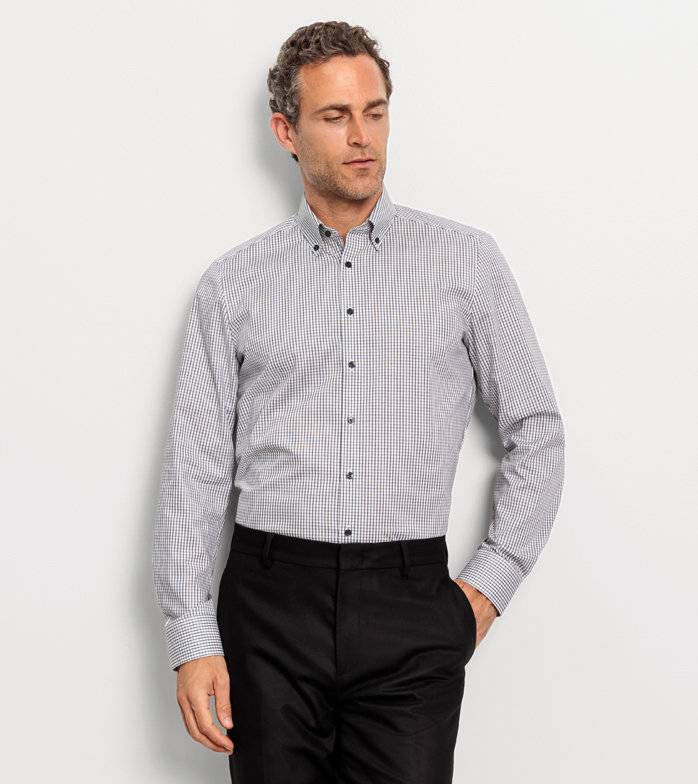 Oblymp Level Five, Businesshemd, body fit, Button-down, Schwarz Discount Store für neue Produkte