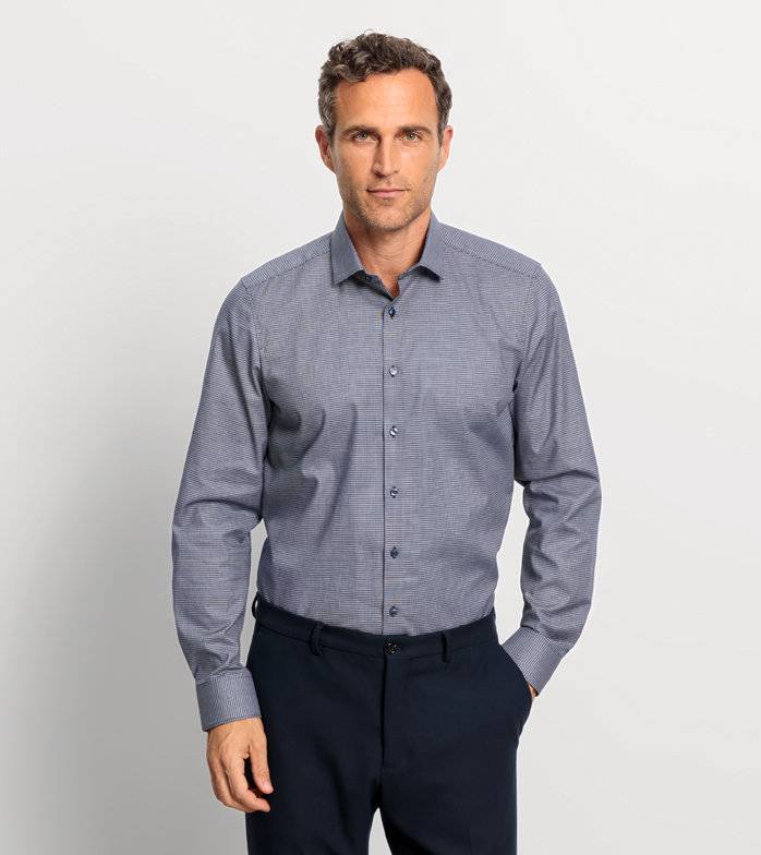 Oblymp Level Five, Businesshemd, body fit, Modern Kent, Marine Black Friday Preise