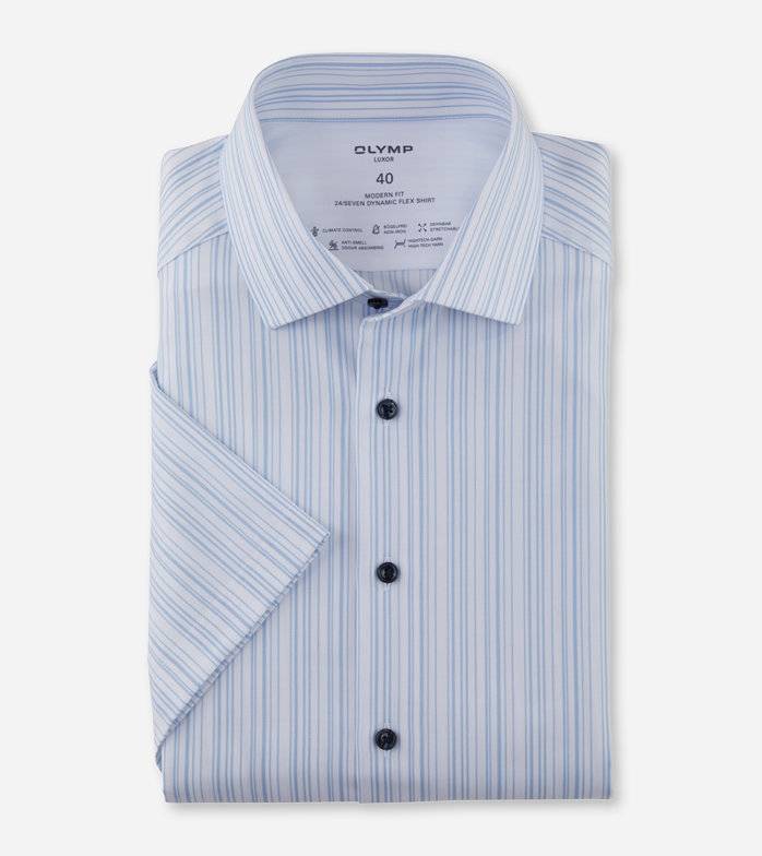 Oblymp Luxor 24/Seven, Businesshemd, modern fit, Global Kent, Bleu Verkauf