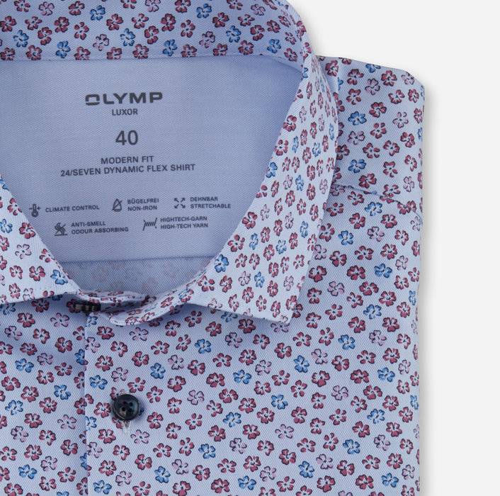 Oblymp Luxor 24/Seven, Businesshemd, modern fit, Modern Kent, Rosenholz Fabrikverkauf