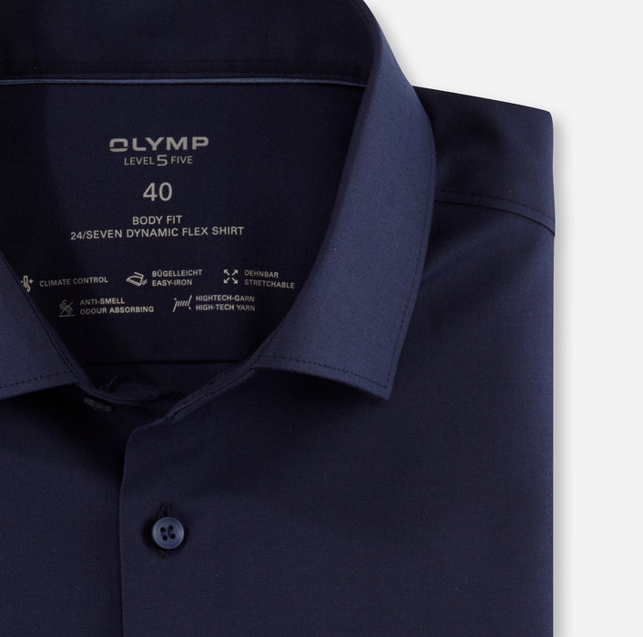 Oblymp Level Five 24/Seven, Businesshemd, body fit, Modern Kent, Marine Rabatt
