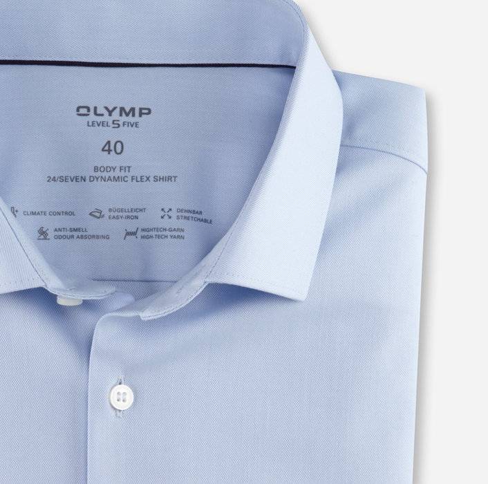 Oblymp Level Five 24/Seven, Businesshemd, body fit, Modern Kent, Bleu Günstig kaufen