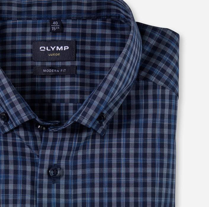 Oblymp Luxor, Businesshemd, modern fit, Button-down, Marine Lagerräumung