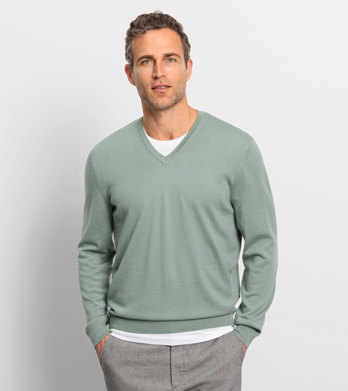 Oblymp Casual Strick, Pullover, Grau-Grün VIP-Rabatte