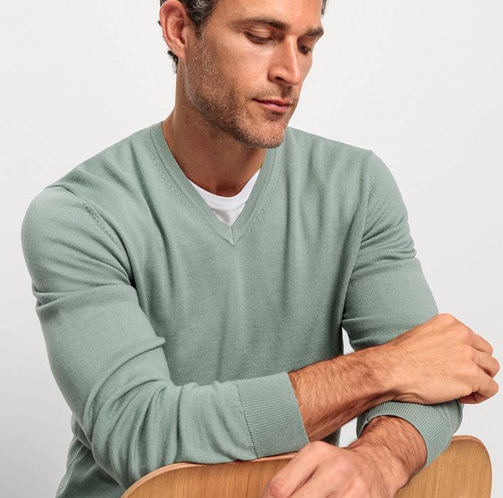 Oblymp Casual Strick, Pullover, Grau-Grün VIP-Rabatte