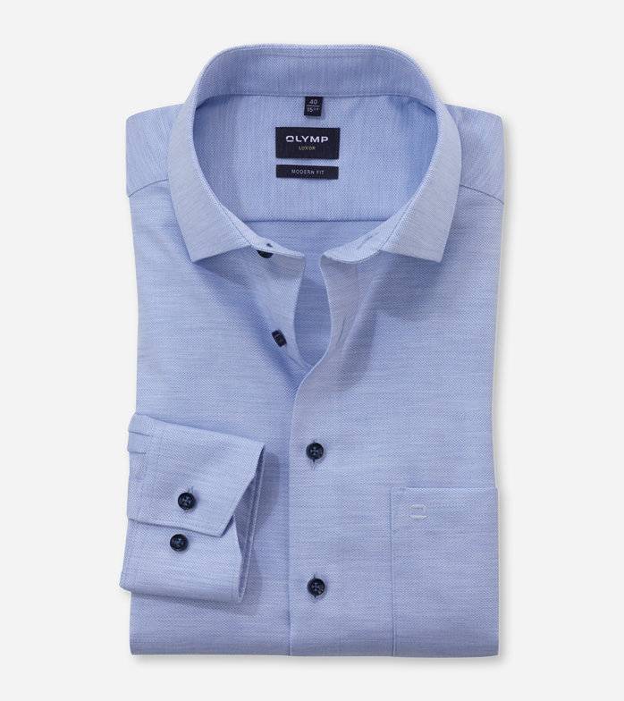 Oblymp Luxor, Businesshemd, modern fit, Global Kent, Bleu Kostenlose Rückgabe
