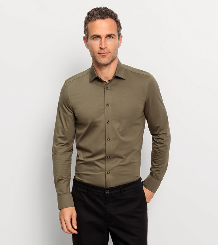 Oblymp Level Five 24/Seven, Businesshemd, body fit, New York Kent, Schlamm Vierteljährliche Förderung